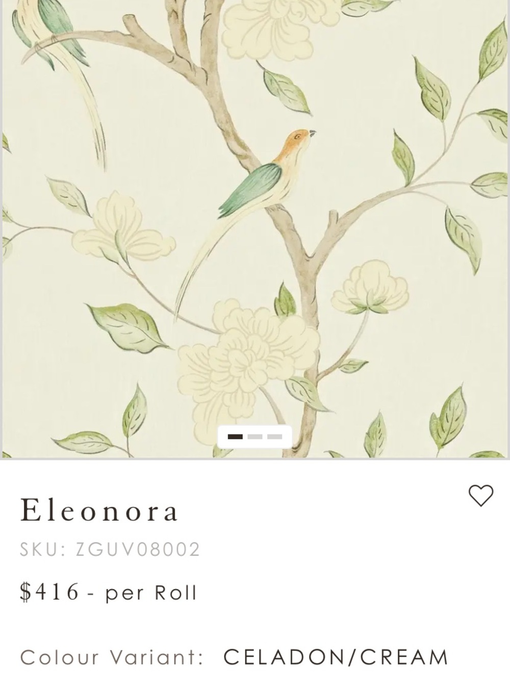 Celadon/Cream Botanical Wallpaper